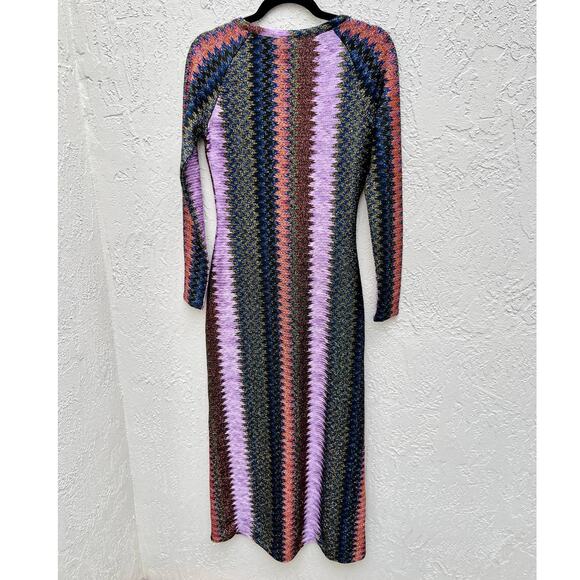 Ramy Brook Metallic Tango Convertible Maxi Dress Soho Knit Purple Women's Small - Picture 3 of 10